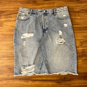 Ultra High Waist Denim Skirt